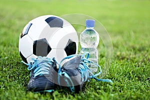 Soccer ball and shoes