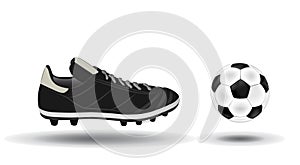 Soccer ball and shoes illustration