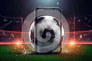 Soccer Ball on Smartphone: A Visual Representation of Sports Betting - Generative AI