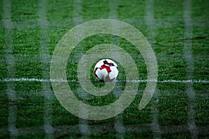 Soccer ball on soccer field