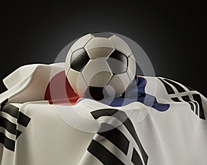 Soccer Ball And South Korea Flag