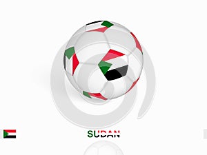 Soccer ball with the Sudan flag, football sport equipment