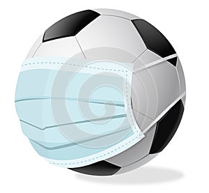 Soccer ball with surgeon mask