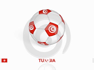 Soccer ball with the Tunisia flag, football sport equipment