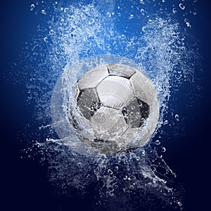 Soccer ball under water