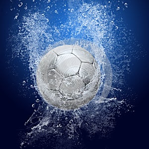 Soccer ball under water