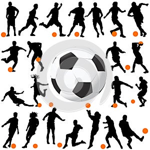 Soccer and ball vector