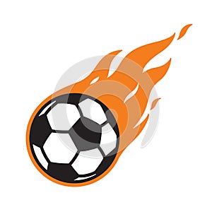 Soccer ball vector logo icon football fire symbol cartoon illustration graphic