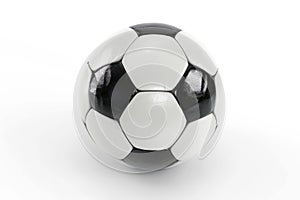 Soccer ball on white background, football championship. Generative AI