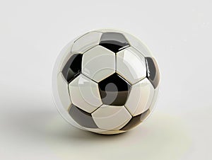 A soccer ball on a white surface