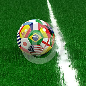 Soccer Ball with World Cup Team Flags