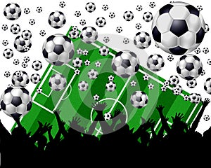 Soccer Balls, Field and Fans