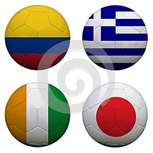 Soccer balls with group C teams