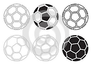 Soccer balls vector