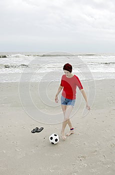 Soccer on the beach