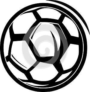 Soccer - black and white isolated icon - vector illustration
