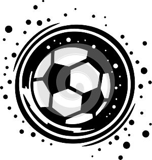 Soccer - black and white isolated icon - vector illustration