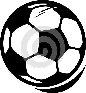 Soccer - black and white isolated icon - vector illustration photo