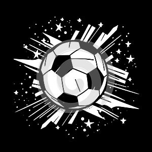 Soccer - black and white vector illustration photo