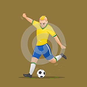 Soccer cartoon shooting