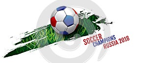 soccer championship cup background , football, Russia 2018, vector illustration.