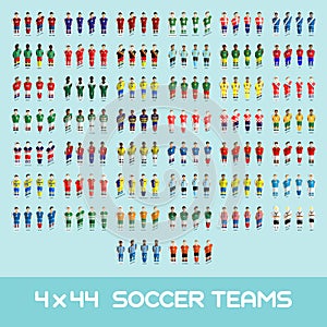 Soccer Club Team Players Big Set
