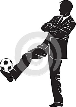 Soccer coach with ball