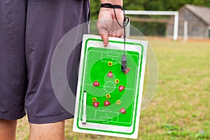 Soccer coach with combination board