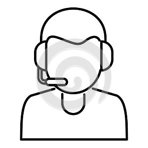 Soccer commentator icon, outline style photo