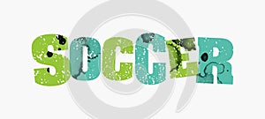 Soccer Concept Colorful Stamped Word Illustration