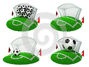 Soccer Concepts - Set of 3D Illustrations.