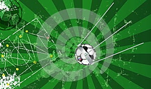 Soccer design with famous sputnik satellite as soccer ball