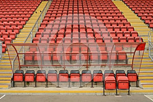 Soccer dugout and seats