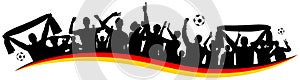 Soccer fan silhouette germany german flag isolated vector