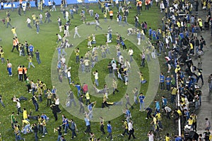 Soccer Fans invading pitch