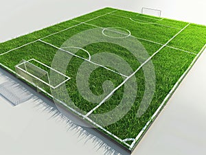 Soccer field 3d model - preview no 1