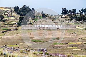 Soccer field on Amantani island photo