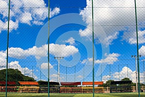 Soccer field with artificial turf in a stadium,Mae-Hia Public`s