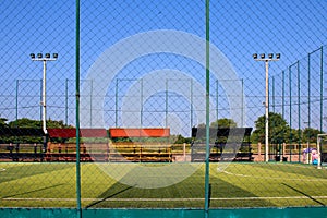 Soccer field with artificial turf in a stadium,Mae-Hia Public`s