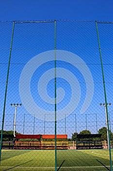 Soccer field with artificial turf in a stadium,Mae-Hia Public`s