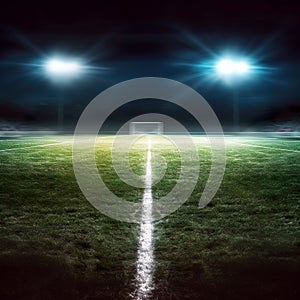 Soccer field and the bright lights