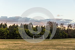 Soccer field in the countryside