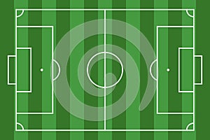 Soccer field. Football stadium. Green line grass isolated on white background for design prints. Overhead top view. Front yard. Bo