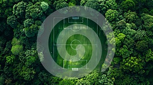 Soccer field in the forest