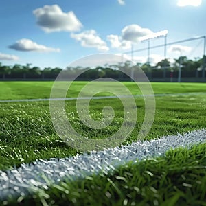 Soccer Field With Grass and Goal Post