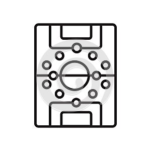 Soccer field icon vector isolated on white background, Soccer field sign , sign and symbols in thin linear outline style