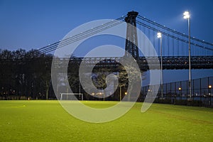 Soccer field near Williamsburg Bridge, New York City