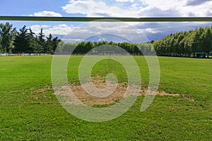 Soccer field in sports facilities photo