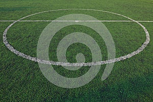 Soccer field stadium on the green grass, sport game