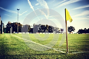 Soccer field at summer day (football field)